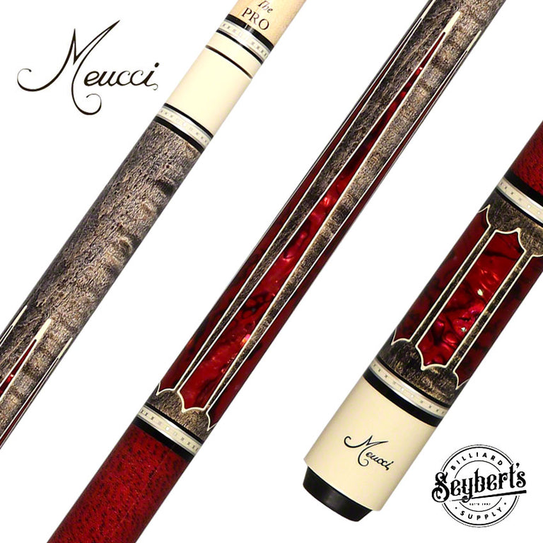 Meucci 2020 Cue - Grey - Red - Red/Black Wrap  - The Pro Shaft