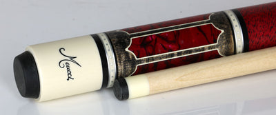 Meucci 2020 Cue - Grey - Red - Red/Black Wrap  - The Pro Shaft