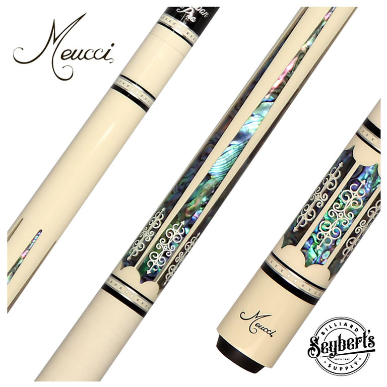 Meucci 21st Century #3 White - Abalone Pearl - White Wrap Pool Cue wit ...