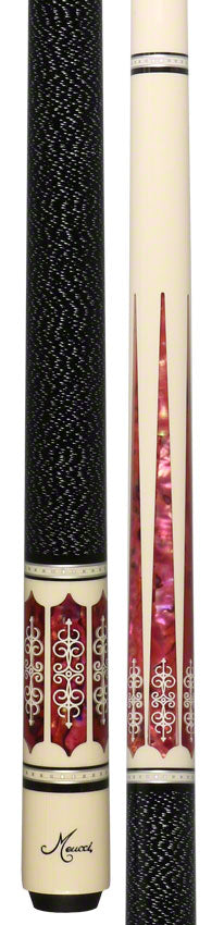 Meucci 21st Century #3 Cue - White - Pink Pearl - Black/White Wrap - Pro Shaft