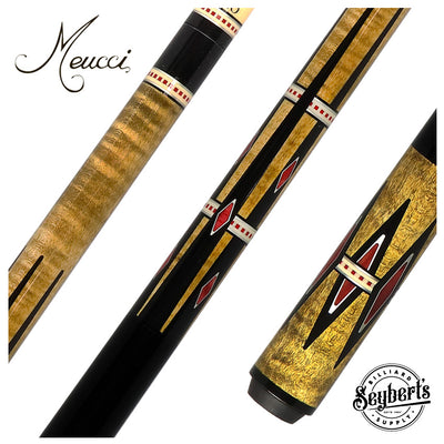 Meucci 21st Century 5 Natural - No Bands - Black Wrap Pool Cue with Pro Shaft - 2105NATNBBKP