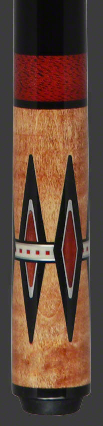 Meucci 21st Century 5 Natural - Red Bands - Black Wrap Pool Cue with Pro Shaft - 2105NATRBBKP