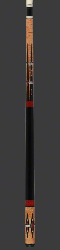 Meucci 21st Century 5 Natural - Red Bands - Black Wrap Pool Cue with Pro Shaft - 2105NATRBBKP