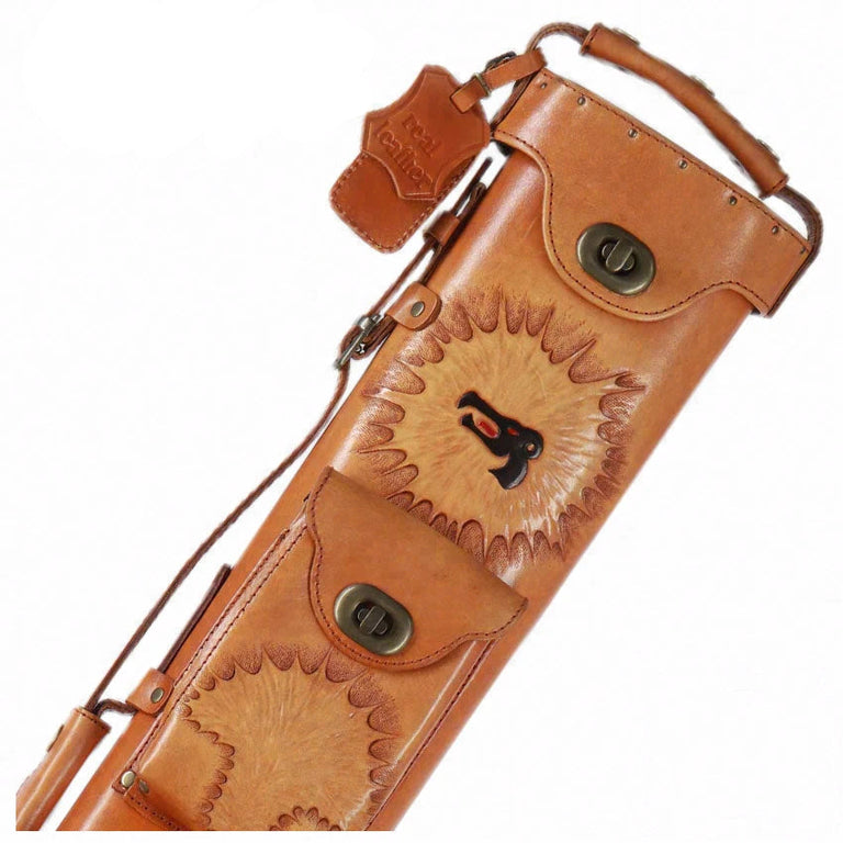 Instroke Custom Monster Tan Leather 2x4 Pool Cue Case - 24MONSTER
