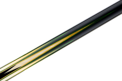 Predator Truesplice 16 Ebony Forearm with Green and Yellow Veneers Pool Cue with Lizard Wrap - Radial