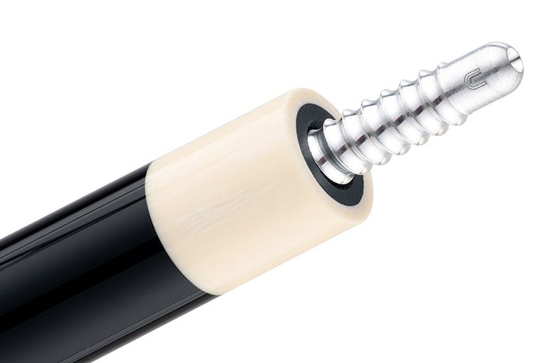 Predator Truesplice 16 Ebony Forearm with Green and Yellow Veneers Pool Cue with Lizard Wrap - Radial