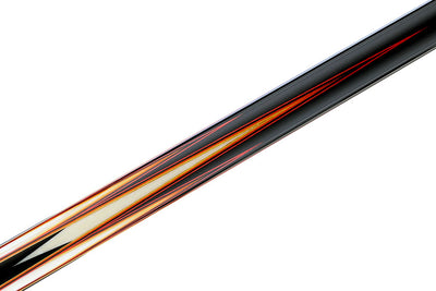 Predator Truesplice 16 Ebony Forearm with Red, Orange and Yellow Veneers Pool Cue with Lizard Wrap - Radial