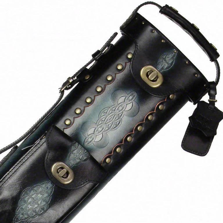 Instroke Saddle DO3 Black Air Brushed 3x5 Pool Cue Case - 35D03BK