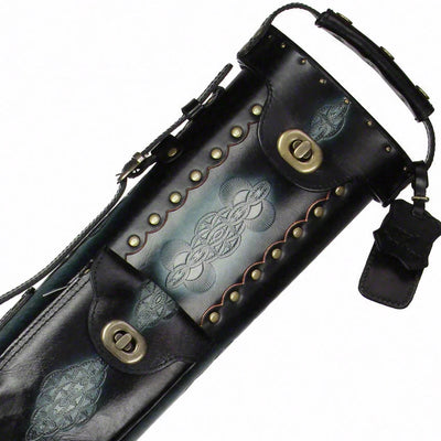 Instroke Saddle DO3 Black Air Brushed 3x7 Pool Cue Case - 37D03BK