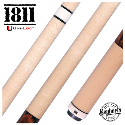 1811 Model 1 Maple Forearm and Butt Sleeve with Zebracote Graphic Wrapless Pool Cue Butt - Uni-Loc