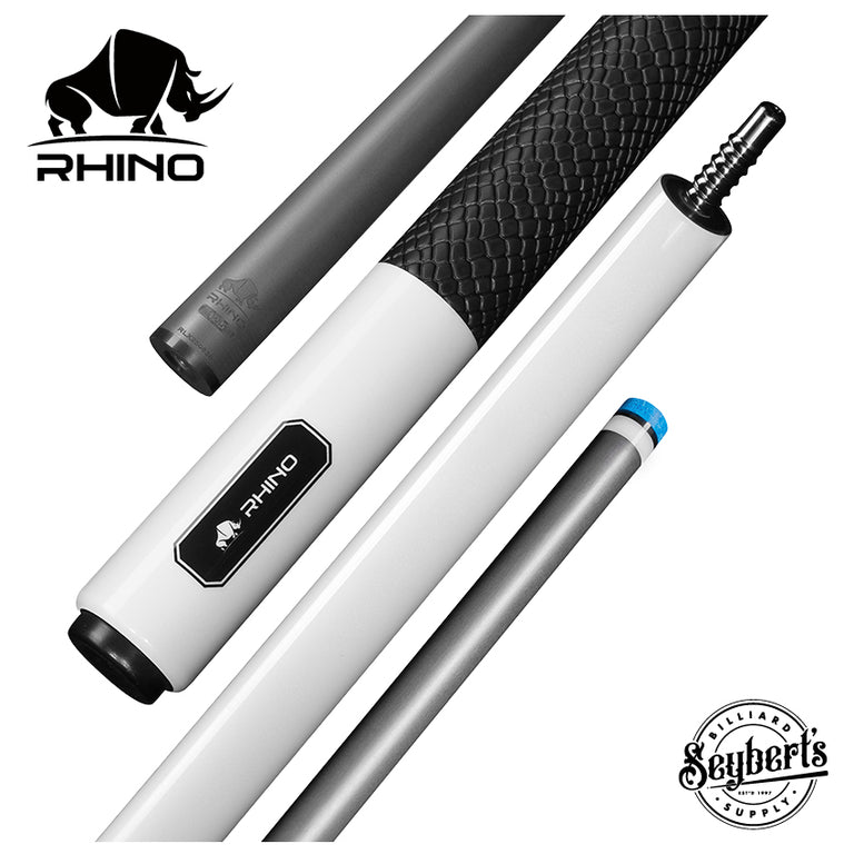 Rhino Luminax Series Pearl White Pool Cue with Sport Wrap - RCLUMSWWH125