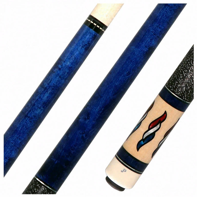 Pechauer JP Series JP05T Blue-Stained Maple Pool Cue with Linen Wrap