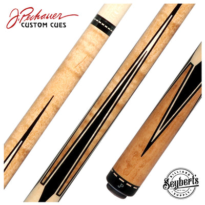 Pechauer JP T Series Natural-Stained Maple with Sim. Ebony Inlays No Wrap Pool Cue