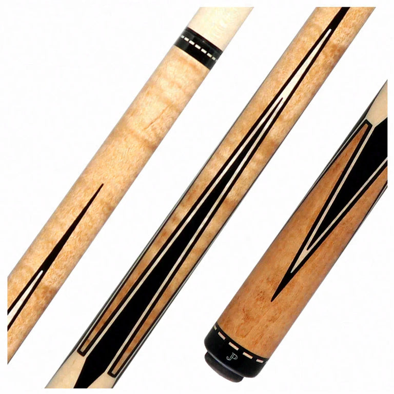Pechauer JP Series JP11T Natural-Stained Maple with Sim. Ebony Inlays No Wrap Pool Cue