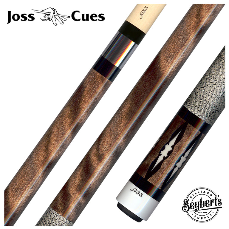 Joss Walnut Stained Maple with Bone White Inlays Pool Cue - JC20-56
