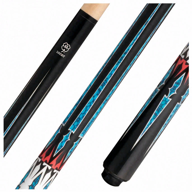Lucky Black with Blue/Red/ White Graphic  No Wrap Play Cue