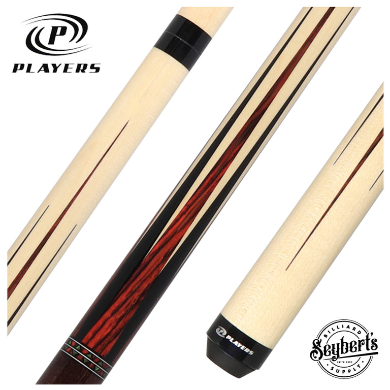 Players Maple with Black and Cocobolo Points Wrapless Graphic Series Pool Cue - G4149