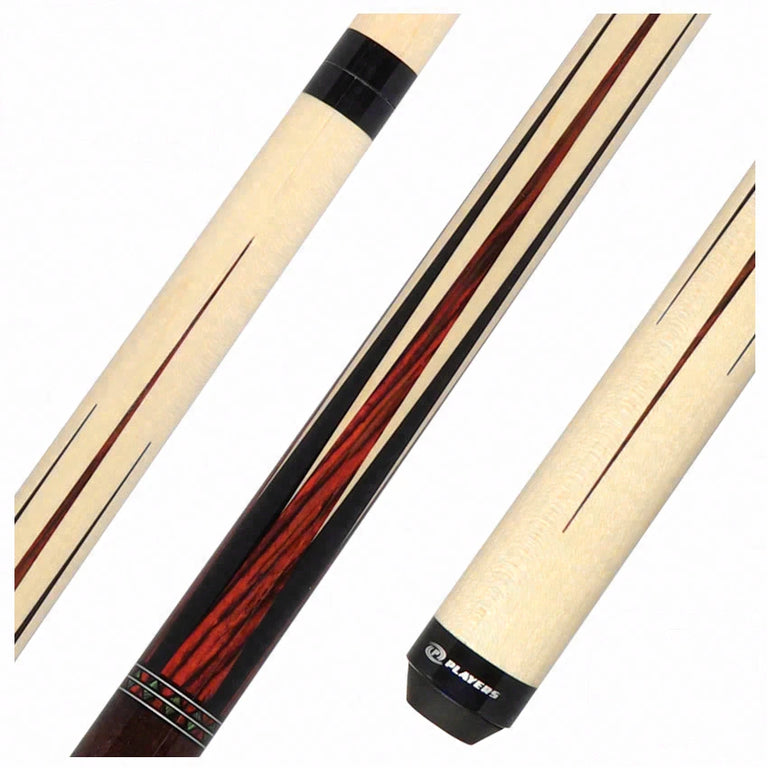 Players Maple with Black and Cocobolo Points Wrapless Graphic Series Pool Cue - G4149