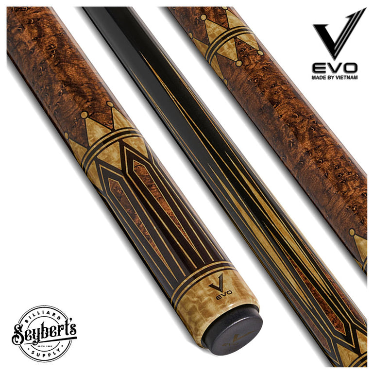 EVO Crystal Umber Crest No Wrap Pool Cue
