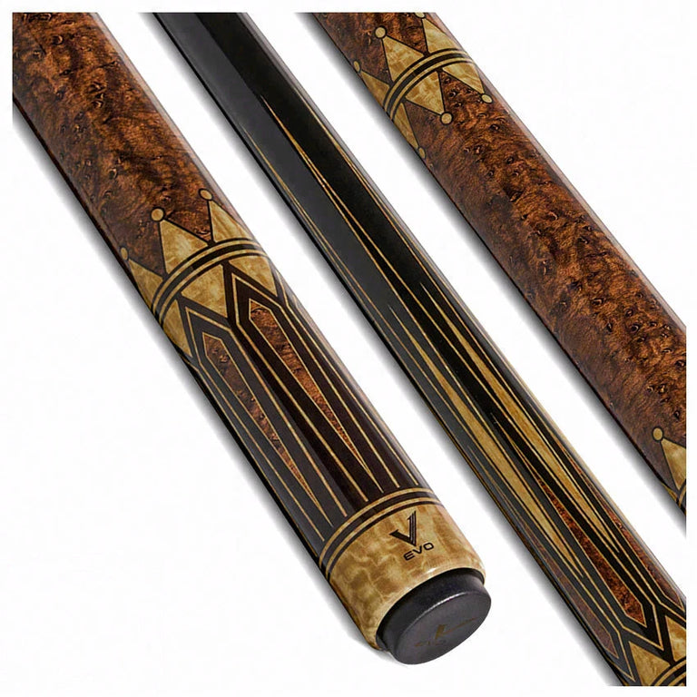 EVO Crystal Umber Crest No Wrap Pool Cue