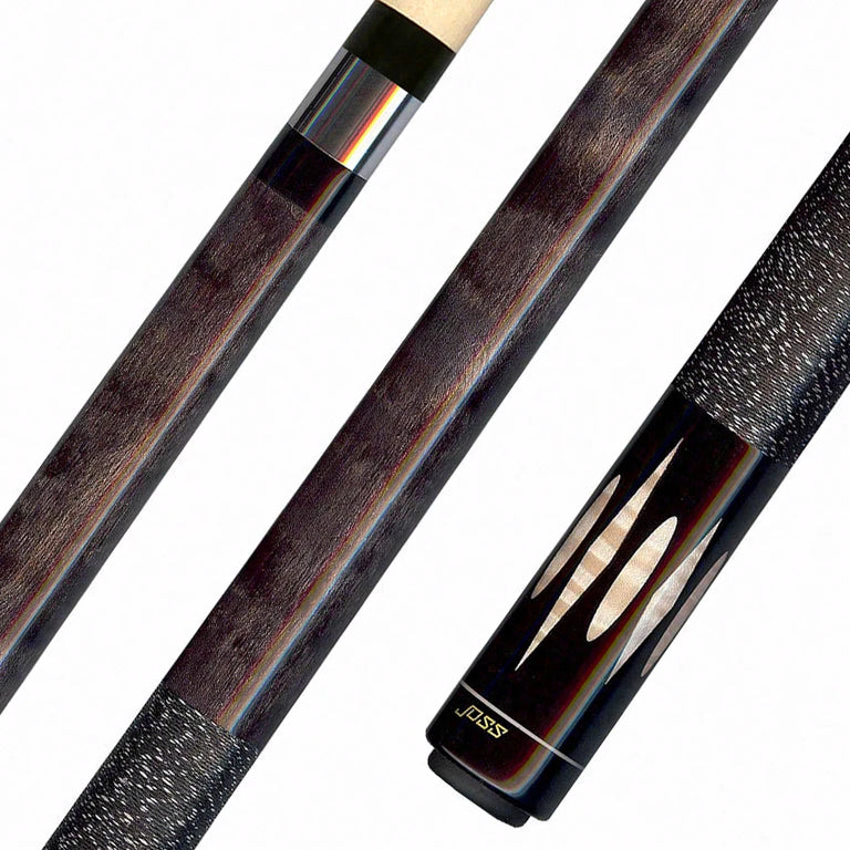 Joss Black-Stained Maple with Natural Curly Inlays Pool Cue - JC20-24