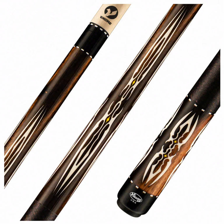 Viking Motore Series Streaked Ebony with White Pearl Inlays Play Cue - MT0200