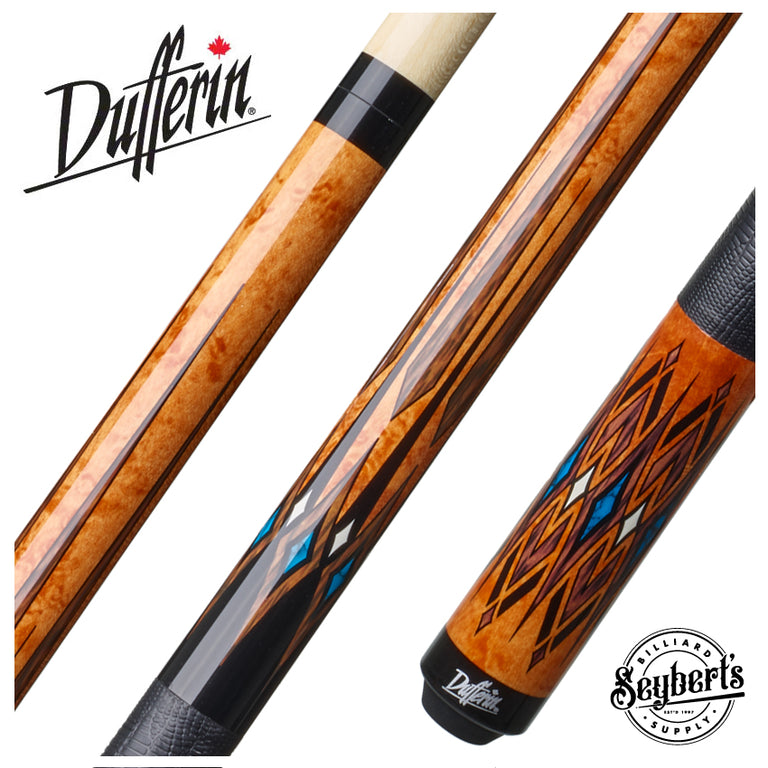 Dufferin Black and Antique Curly Maple Play Cue - D-SE43