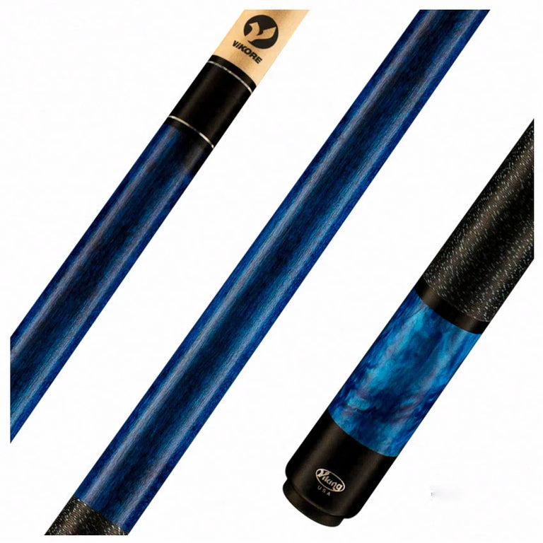 Viking Storm Series Ocean Blue-Stained Maple with Blue Premium Pearl Play Cue - ST0707