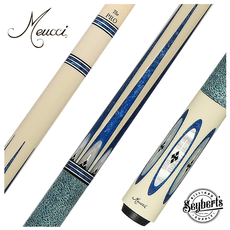 Meucci Ultra Piston 3 German Elforyn and Metallic Blue Points Pool Cue with Pro Shaft - UP-3