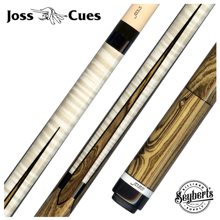 Joss Maple with Bocote Points and Wrap Handle Pool Cue - JC20-150B