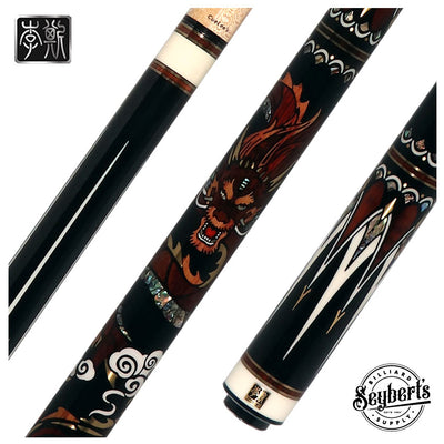 Cuelees Limited Editon Dragon Pool Cue with 2 Wood Shafts - CLEDRAGON