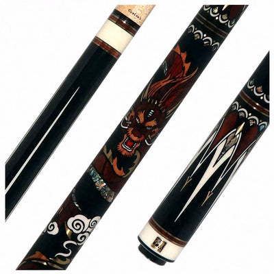Cuelees Limited Editon Dragon Pool Cue with 2 Wood Shafts - CLEDRAGON