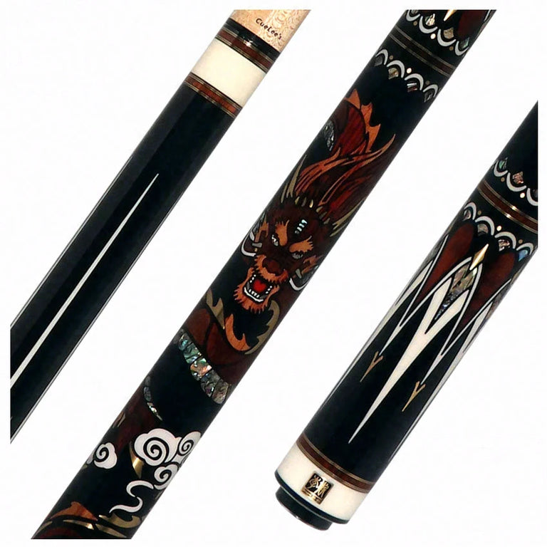 Cuelees Limited Editon Dragon Pool Cue with 2 Wood Shafts - CLEDRAGON