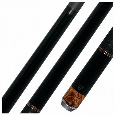 Bull Carbon Black with Bocote Inlays Play Cue with Textured Leather Wrap