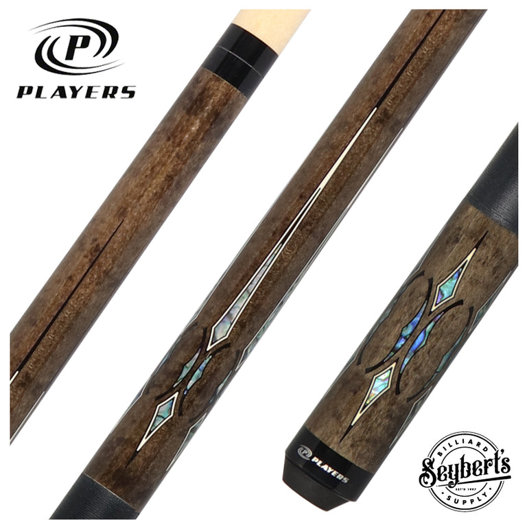 Players Light Grey Maple with Mother of Pearl Graphic Series Pool Cue - G4148