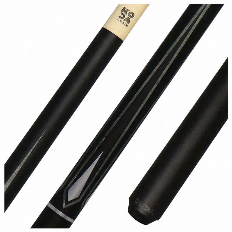 KODA Matte Black with Gray and Silver Graphic Pool Cue - KD47GY