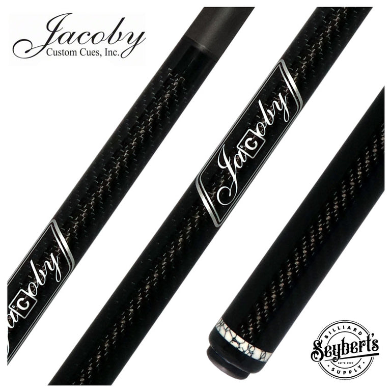 Jacoby Game Changer Series Carbon with White Buffalo Turquoise Ring Play Cue with 12.70mm Jacoby Black V4 Carbon Fiber Shaft