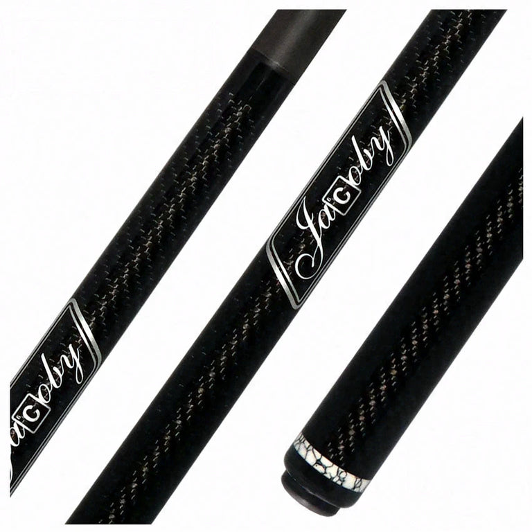 Jacoby Game Changer Series Carbon with White Buffalo Turquoise Ring Play Cue with 12.70mm Jacoby Black V4 Carbon Fiber Shaft