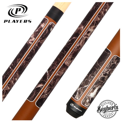 Players Brown Marble with Matte Brown Graphic Series Pool Cue - G4146