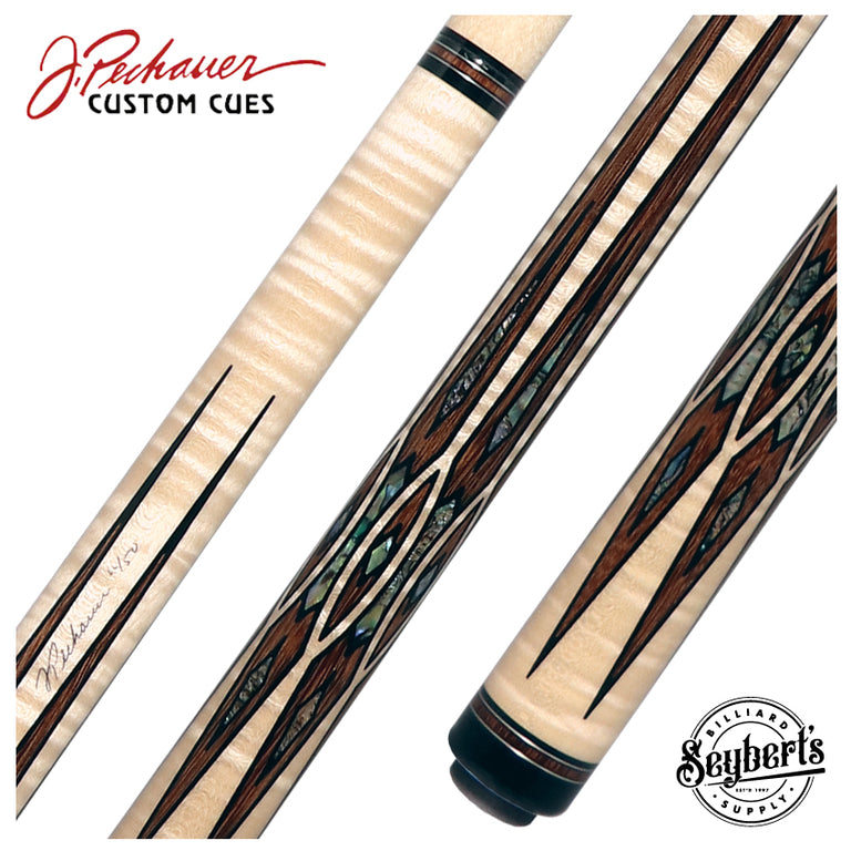 Pechauer Limited Edition Birdseye Maple with Brownheart Points and Abalone Inlays Pool Cue - PL37