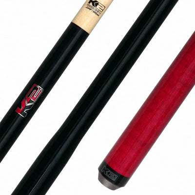 K2 Black Pink with Curly Maple 6 in 1 No Wrap Break/Jump Pool Cue