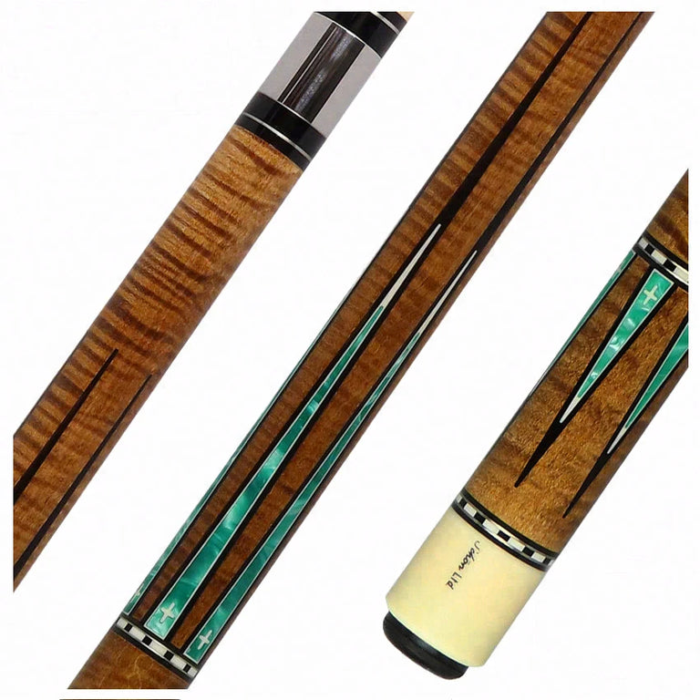Schon Pool Cue - Dark Stain with Teal Points - LTD2300-4DS