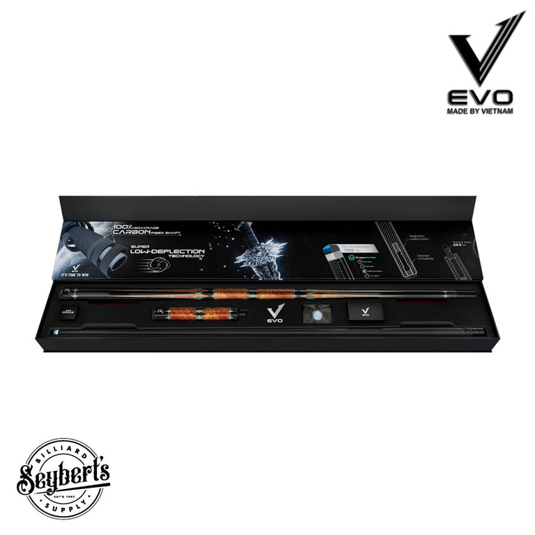 EVO Crystal Ember Vein No Wrap Pool Cue Maxbing Edition