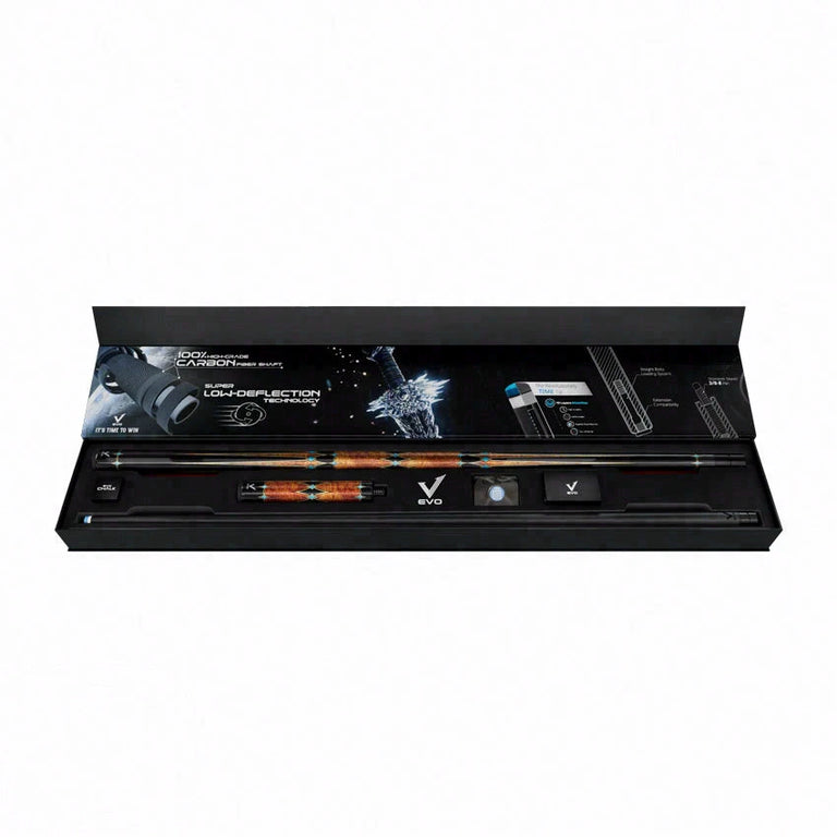 EVO Crystal Ember Vein No Wrap Pool Cue Maxbing Edition