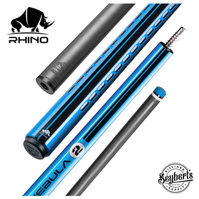 Rhino Nebula 2 Sky Blue No Wrap Carbon Pool Cue