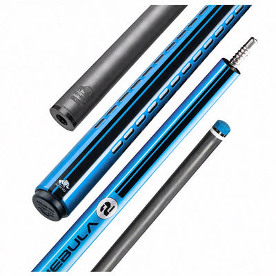 Rhino Nebula 2 Sky Blue No Wrap Carbon Pool Cue