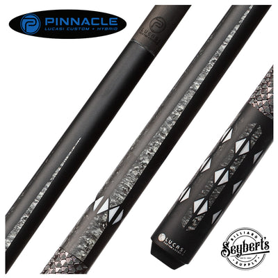 Lucasi Pinnacle Matte Black/Imitation Bone Cue with Carbon Fiber Tech Shaft Cue