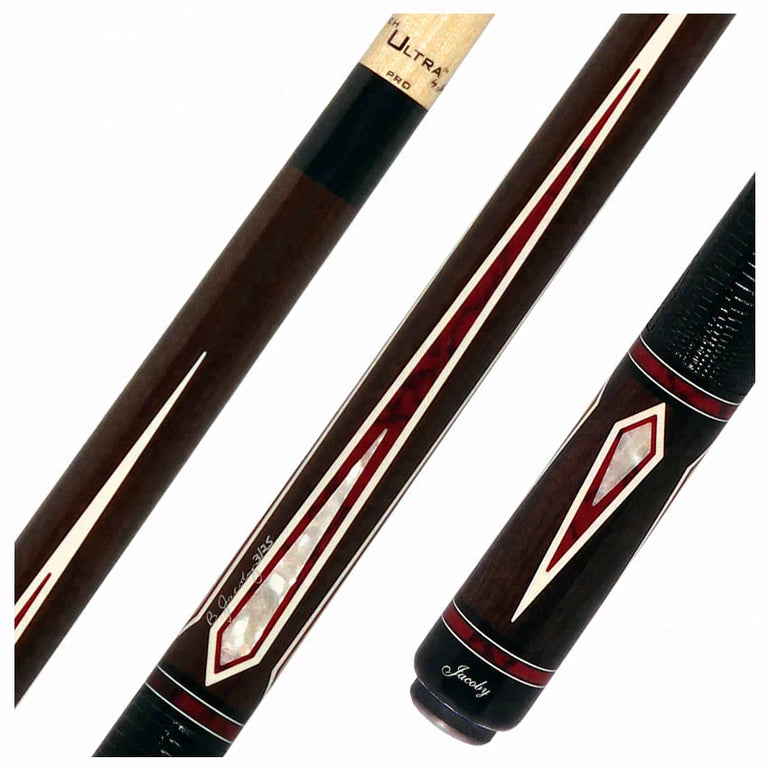 Jacoby Zircote with Bloody Jasper and Mother of Pearl Custom Pool Cue with 12.75mm Ultra Pro Shaft