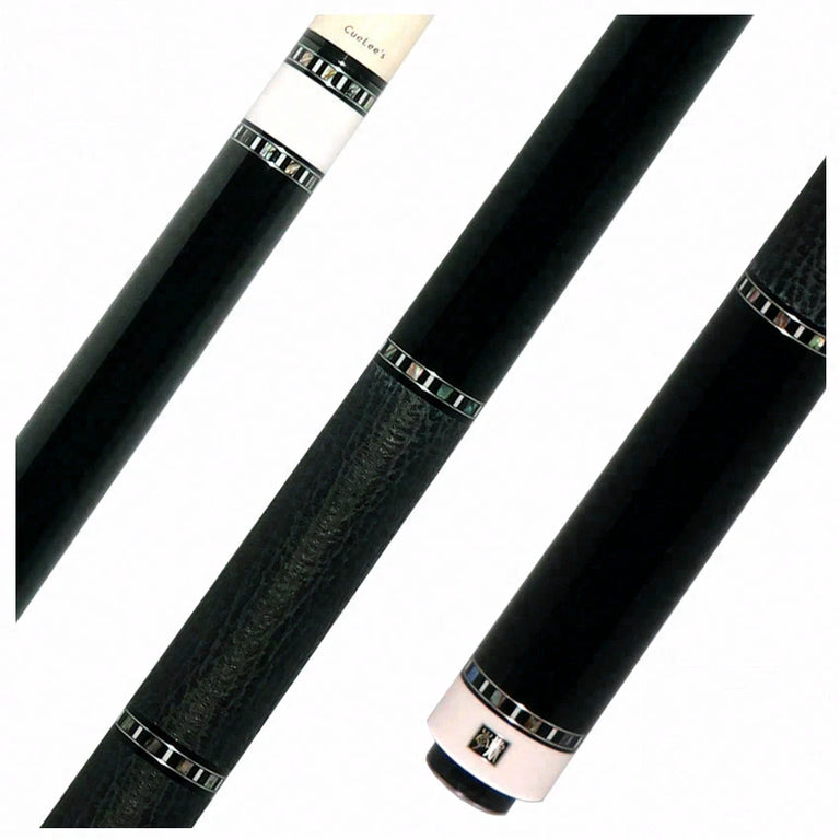 Cuelees Male Phoenix Black Pool Cue with Split Sharkskin Wrap
