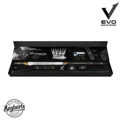 EVO Crown Royal Black Pool Cue with White Lizard Wrap Maxbing Edition